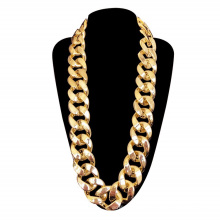 Collier épais masculin, rappeur Gold Chain 90s Hip Hop Gold Collier Costume Accessoire